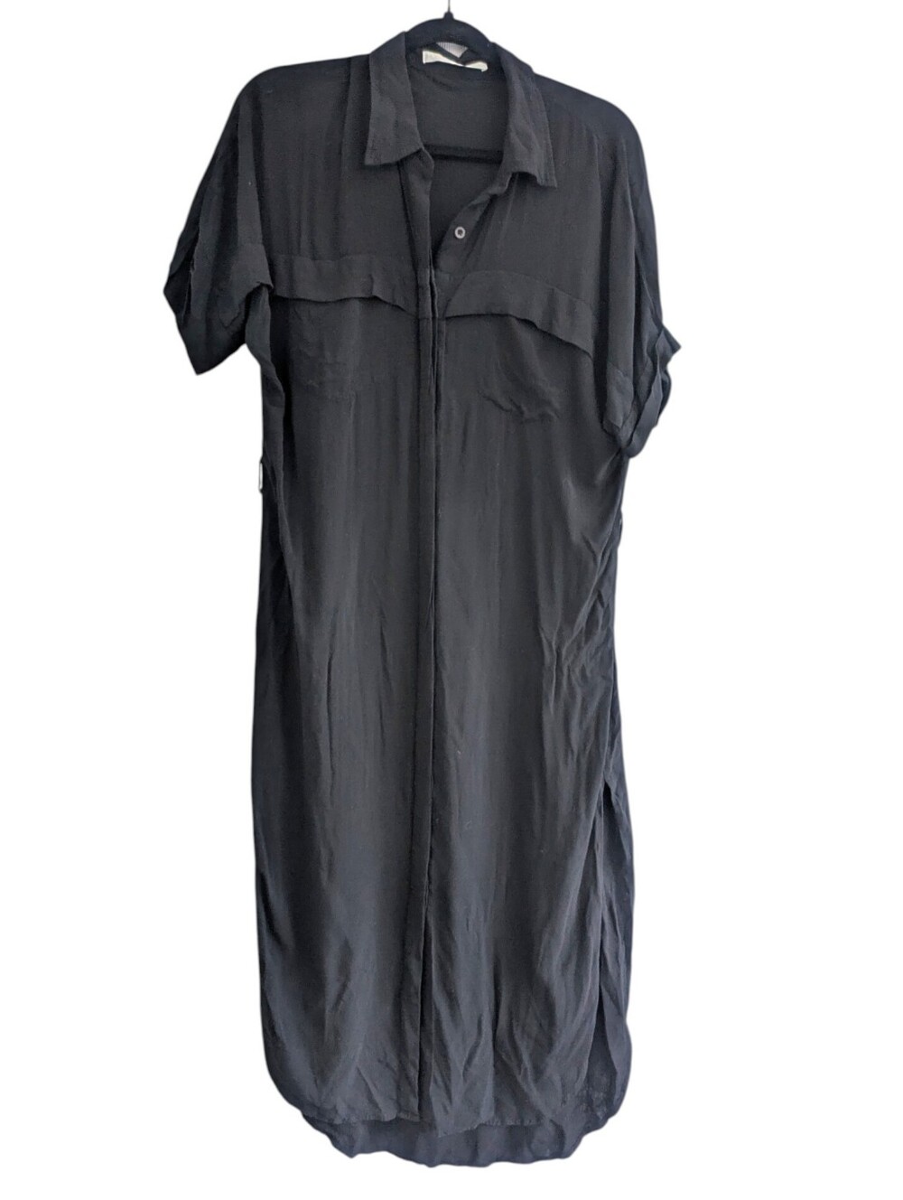 Monday Beachwear Black Button Swim Cover Up Dress